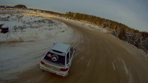 Winter ice rally Stock Footage 86320181