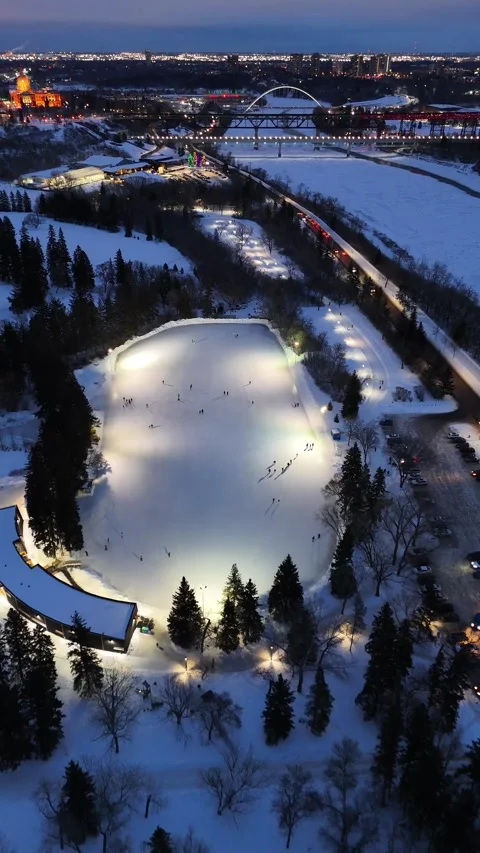 Winter on the ice rink Stock Footage 315690905