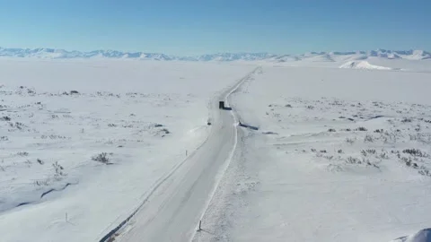 Winter ice road in the far north 2 Stock Footage 168320095