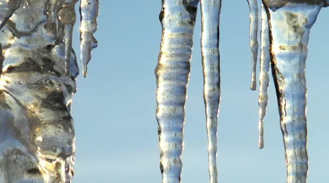 The winter Icicles Stock Footage 46803752
