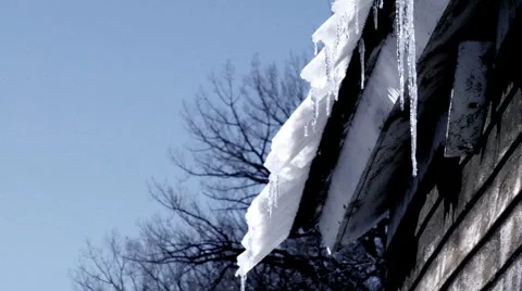 Winter Icicles loop Stock Footage 1042087