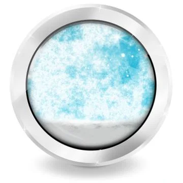 Winter icon button round white background Stock Illustration