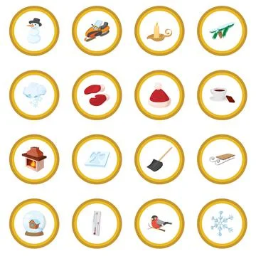 Winter icon circle Stock Illustration