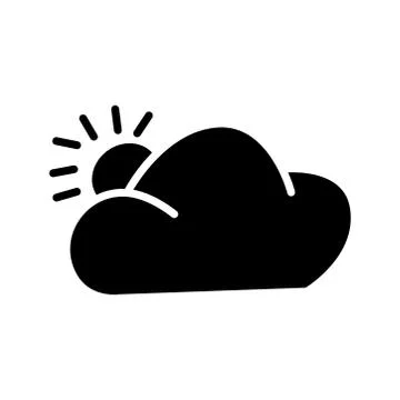 Winter icon. cloud icon with sun. simple design editable. design vector illus Stock Illustration