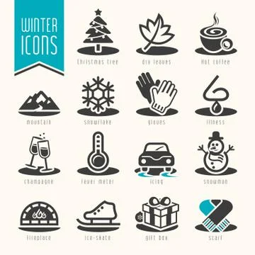 Winter icon set Stock Illustration