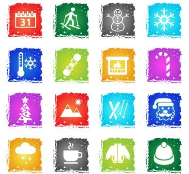 Winter icon set Stock Illustration