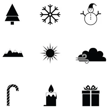 Winter icon set Stock Illustration
