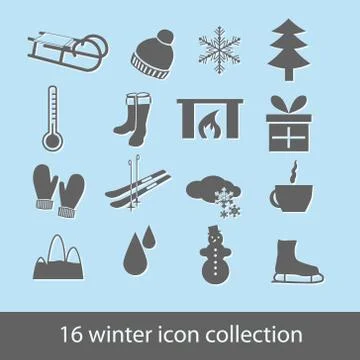 Winter icons Stock Illustration
