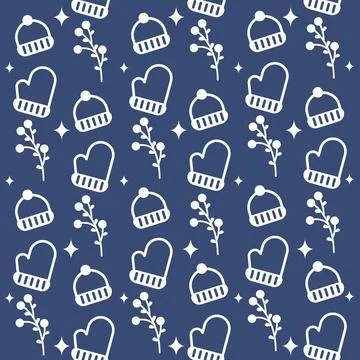 Winter icons Pattern background Vector Stock Illustration