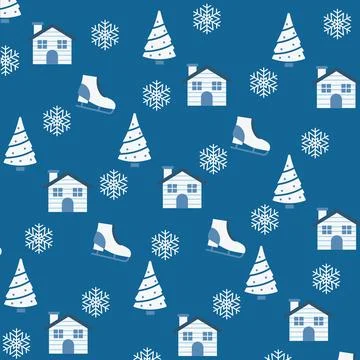 Winter icons Pattern background Vector Stock Illustration