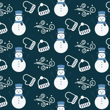 Winter icons Pattern background Vector Stock Illustration
