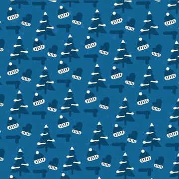 Winter icons Pattern background Vector Stock Illustration