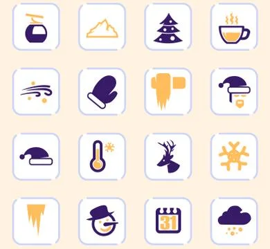 Winter icons set Stock Illustration