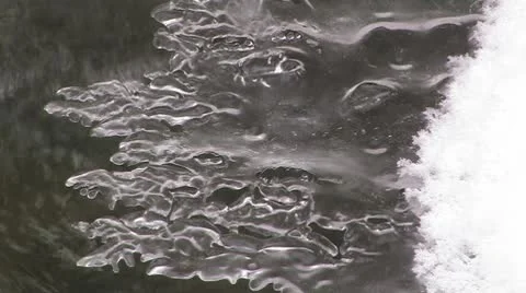 Winter icy stream. Видео 10787596
