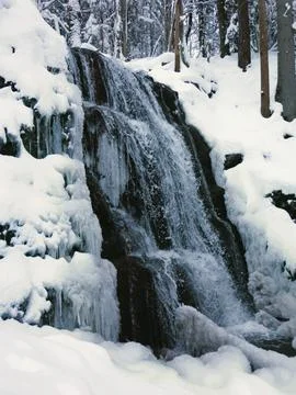 Winter Icy Waterfall 2 Stock Photos
