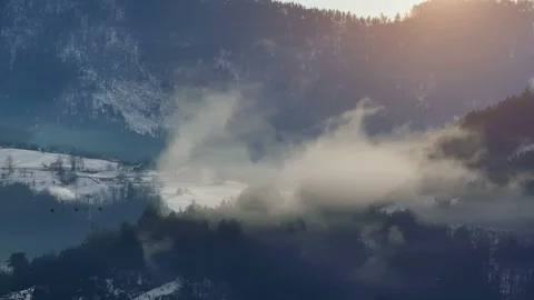 Winter Idyll in the Mountainous Area Stock Footage 101896119