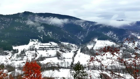 Winter Idyll in the Mountainous Area Stock Footage 101900525