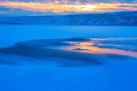 Winter idyllic plain Stock Photos