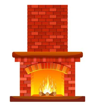 Winter interior bonfire. Stock Illustration