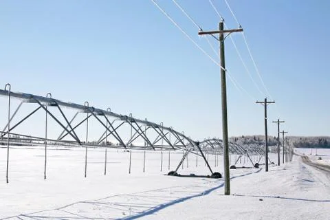 Winter irrigation system Stock Photos