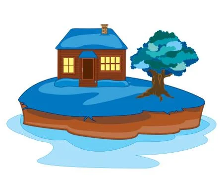 Winter on island Illustrazione stock