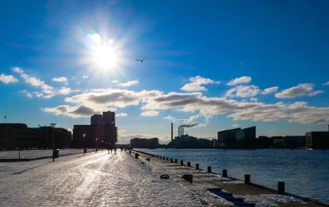 Winter Islans Brygge Stock Photos