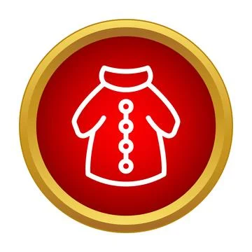 Winter jacket clothing icon on red circle Stock Illustration