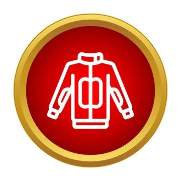 Winter jacket clothing icon in red circle Stock Illustration