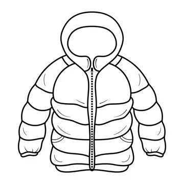 Winter Jacket With Hood Vector Illustration Stock Illustration