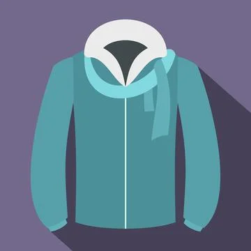 Winter jacket icon, flat style Stock Illustration