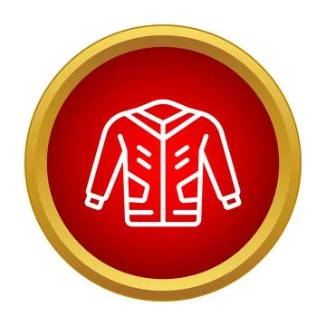 Winter jacket icon in red circle Stock Illustration