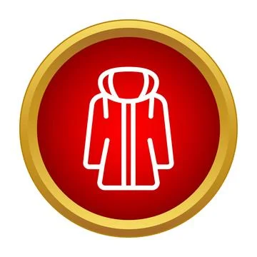 Winter jacket icon representing cold weather clothing apparel Stock Illustration