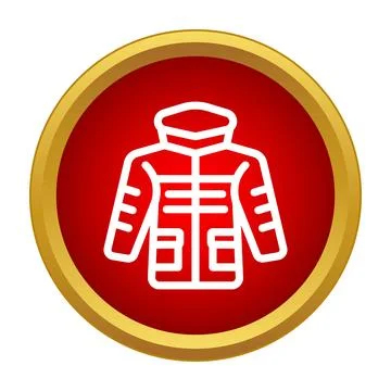 Winter jacket icon representing protective cold weather clothing Stock Illustration