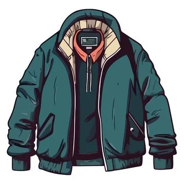 Winter jacket for men with zipper pocket Stock Illustration