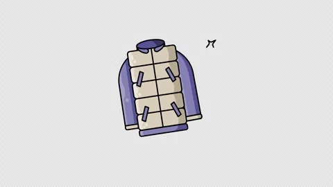 Winter jacket or coat icon animation motion graphic illustration design Stock Footage 291338934