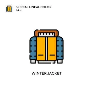 Winter jacket Special lineal color icon. Illustration symbol design template  Stock Illustration