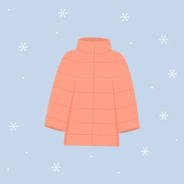 Winter jacket. Warm jacket. Winter clothing. Flat vector illistration Illustrazione stock