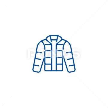 Winter jacket,downjacket,outdoor clothes line icon concept. Winter jacket: Royalty  Free #105285066