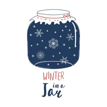 Winter in a jar illustration Illustrazione stock