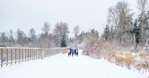 Winter jugging. Stock Photos