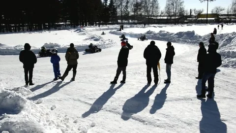 Winter karting competitions Stock Footage 130476406