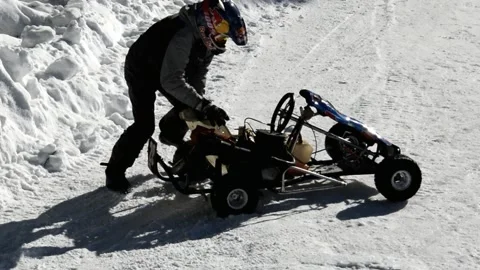 Winter karting competitions Stock Footage 130478408