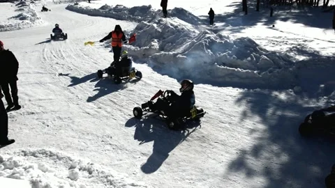 Winter karting competitions Stock Footage 130479227