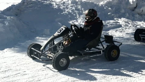 Winter karting competitions Stock Footage 130479327
