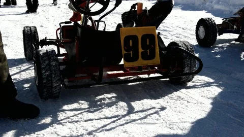Winter karting competitions Stock Footage 130479663