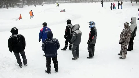 Winter karting competitions Stock Footage 130481775