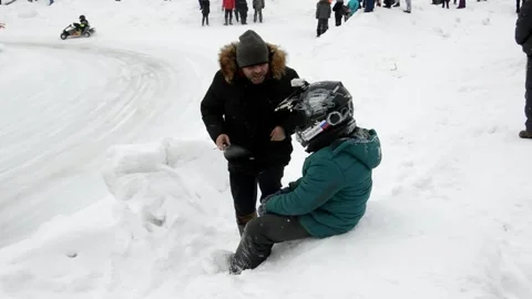 Winter karting competitions Stock Footage 130539829