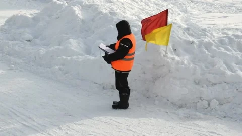 Winter karting competitions Stock Footage 130541442