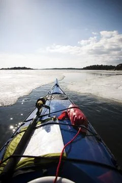 Winter Kayaking Stock Photos