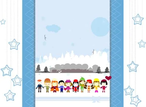Winter kids Stock Illustration